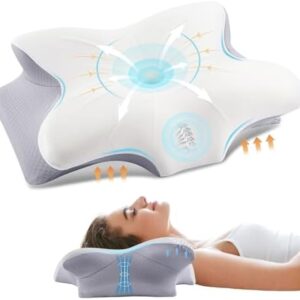 Cervical Pillow for Neck and Shoulder, Ergonomic Contour Memory Foam Pillows for Sleeping with Washable Pillowcase, Cooling Neck Support Pillow for Side Back Stomach Sleeper