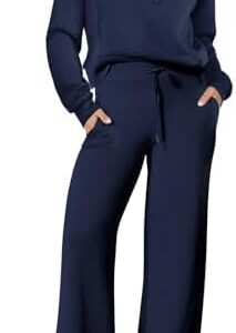 ANRABESS Women 2 Piece Outfits Sweatsuit Oversized Sweatshirt Sweatpants Tracksuit Sweat Lounge Matching Set 2025 Fall Trendy