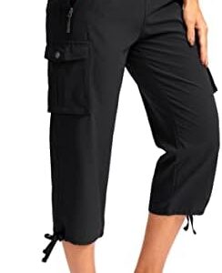 Soothfeel Women's Cargo Capris Pants with 6 Pockets Lightweight Quick Dry Travel Hiking Summer Pants for Women Casual