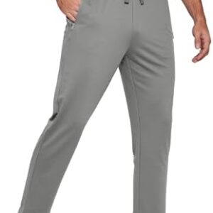 COOFANDY Men's Sweatpants Open Bottom Lightweight Athletic Running Joggers Gym Workout Pants with Zipper Pockets