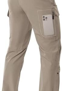 Moosehill Men's Hiking Cargo Pants Lightweight Water-Resistant Quick Dry for Tactical Work Fishing Golf Travel Outdoor Casual