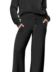 ANRABESS Women 2 Piece Outfits Sweatsuit Oversized Sweatshirt Sweatpants Tracksuit Sweat Lounge Matching Set 2025 Fall Trendy