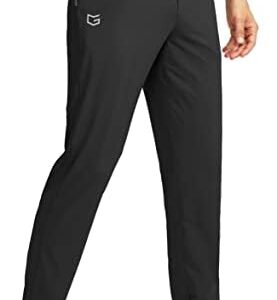 G Gradual Mens Sweatpants Zipper Pockets Tapered Track Athletic Slim Fit Pants for Running, Exercise, Workout