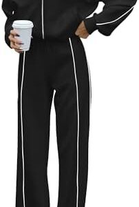 BTFBM Women's Two Piece Tracksuit Fall 2025 Long Sleeve Zip Up Sweatshirt Long Pants Outfits Jogger Sweatsuit Sets