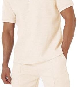 Century Star Men's Short Sleeve Polo Shirt and Shorts Set Summer Vacation Beach Outfits Fashion Tracksuits Outfits for Men