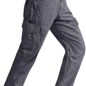 SPOSULEI Mens Tactical Pants Ripstop Cargo Work Pants with 9 Pockets Water Resistant Breathable Hiking Construction Pants
