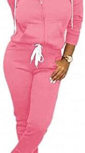 CLOCOR Track Suits for Women Set - Casual 2 Piece Outfits Sweatsuit Pocket Hoodies Long Sleeve with Patchwork Pants Set