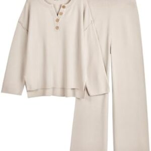LILLUSORY Women's 2 Piece Lounge Sets Oversized Slouchy Matching Cozy Knit Sets