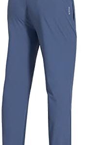 baleaf Men's Running Pants Elastic Waist Lightweight Jogging Stretch Golf Workout Pants with Zipper Pockets