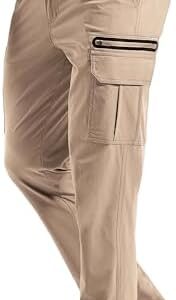 MOURCE Mens Hiking Pants Lightweight - Quick Dry Water Resistant Travel Pants with 7 Pockets for Camping Fishing Outdoor