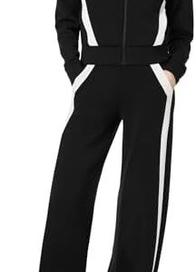 XIEERDUO Lounge Sets for Women 2025 Sweatsuit 2 Piece Outfits Sweatshirt Wide Leg Sweatpant Tracksuit Matching Set