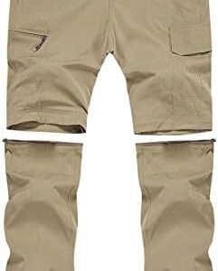 MANSDOUR Men's Hiking Pants Convertible Quick Dry Lightweight Zip-Off Outdoor Travel Camping Fishing Pants