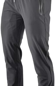 Men's Athletic Hiking Pants Lightweight Quick Dry Travel Fishing Joggers Running Workout Active Track Pants