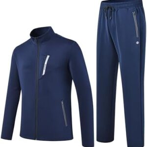 MoFiz Men's Tracksuits Sweatsuits for Men Athletic Set 2 Piece Track Suits Jogging Casual Warm Up Full Zip Running Sports