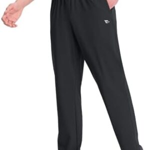 baleaf Men's Athletic Pants with Zipper Pockets Lightweight Quick Dry Tapered Sweatpants for Track, Workout, Jogging, Running