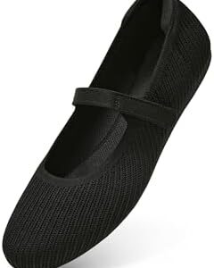 Arromic Ballet Flats for Women Round Toe Mary Jane Shoes Comfortable Dressy Women Flats Adjustable Straps Washable Knit Slip On Shoes