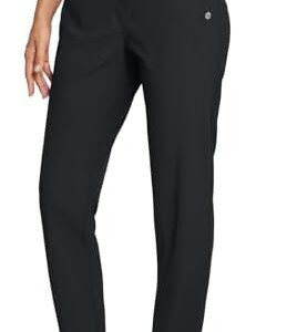 baleaf Womens Travel Pants Lightweight Stretch with Zipper Pockets Petite Ankle Dressy Golf Work Business Casual Slacks