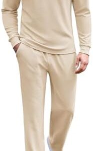 COOFANDY Men's 2 Piece Tracksuit Set Polo Athletic Sweatsuit Quarter Zip Jogging Long Sleeve Casual Sports Outfits