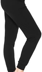Leggings Depot Women's Relaxed-fit Jogger Track Cuff Sweatpants with Pockets for Yoga, Workout