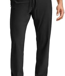 CRZ YOGA Athletic Joggers for Men - 29"/31" Lightweight Running Training Pants with Zip Pockets and Ankle Zippers