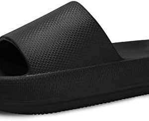 welltree Slides for Women Men Pillow Slippers Non-Slip Bathroom Shower Sandals Soft Thick Sole Indoor and Outdoor Slides