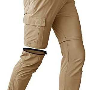 Mens Hiking Convertible Pants Waterproof Lightweight Quick Dry Zip Off Fishing Outdoor Cargo Work Trekking Trousers