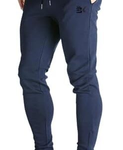 BROKIG Mens Zip Joggers Pants - Casual Gym Workout Track Pants Comfortable Slim Fit Tapered Sweatpants with Pockets