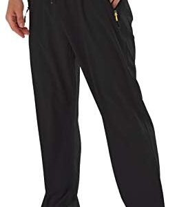AIRIKE Men's Elastic Waist Hiking Pants Water Resistant Quick-Dry Lightweight Outdoor Sweatpants with Zipper Pockets