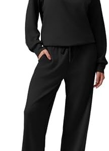 PINSPARK 2 Piece Sets for Women 2025 Fall Outfits Sweatsuit Oversized Sweatshirt Wide Leg Sweatpants Matching Set Tracksuit