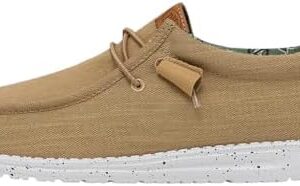 HEYDUDE Men's Wally Washed Canvas, Men’s Shoes, Slip-on Loafers, Comfortable & Light-Weight