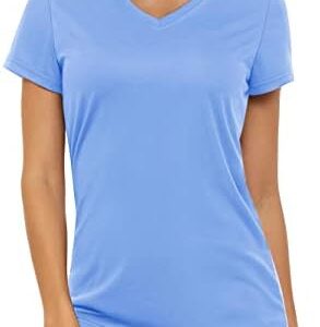 MAGCOMSEN Women's T Shirts V-Neck Short Sleeve UPF 50+ Sun Protection Performance Quick Dry Athletic Shirts Tee Tops