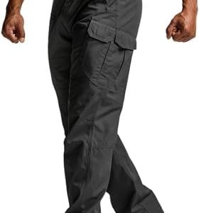 CQR Men's Tactical Pants, Water Resistant Ripstop Cargo Pants, Lightweight EDC Work Hiking Pants, Outdoor Apparel