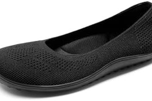 DREAM PAIRS Women's Ballet Flats, Wide Toe Box Knit Flats for Women with Arch Support, Comfortable Slip On Dressy Travel Work Business Office Shoes for Women