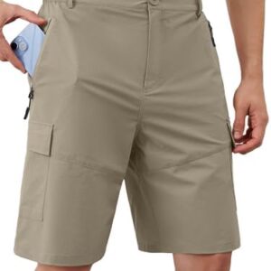 Men's Quick Dry Hiking Cargo Shorts Lightweight UPF 50+ Outdoor Climbing Work Shorts with Zipper Pockets S-2XL