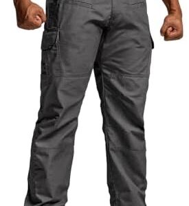 CQR Men's Tactical Pants, Water Resistant Ripstop Cargo Pants, Lightweight EDC Work Hiking Pants, Outdoor Apparel