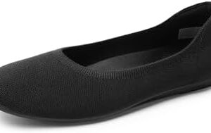 DREAM PAIRS Wide Ballet Flats Shoes for Women, Width Foldable Knit Women's Flats with Arch Support, Comfortable Shoes for Women Dressy Casual Work Office