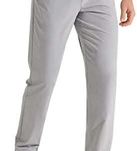 Libin Mens Golf Pants Stretch Work Dress Pants 30"/32"/34" Quick Dry Lightweight Casual Comfy Trousers with Pockets