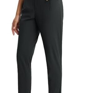 baleaf Womens Travel Pants Stretch with Zipper Pockets Petite Ankle Dressy Work Business Casual Golf Slacks