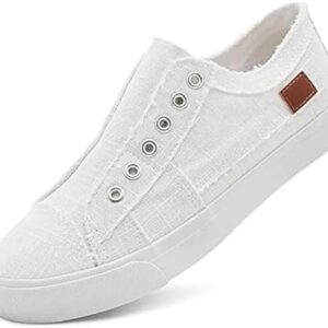 Women's Slip on Shoes Non Slip Fashion Canvas Sneakers Low Top Casual Shoes