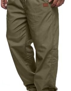 Mens Casual Jogger Pants Relaxed Fit Cargo Pants Drawstring Sweatpants Hiking Outdoor Twill Sport Pants