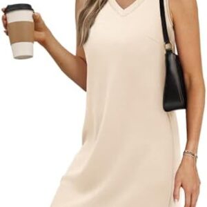 V-Neck Summer Casual Beach Dress for Women 2025 Vacation Women's Sleeveless Sundress with Split
