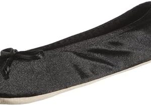 isotoner Women's Satin Ballerina Slippers with Soft Tie Bow and Suede Sole