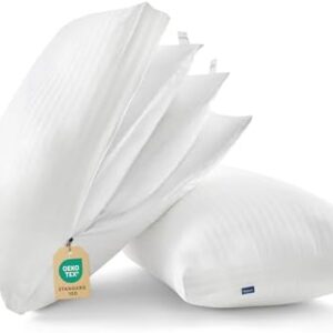 Bedsure Adjustable Layer Pillows for Sleeping - Fluffy Queen Pillows Set of 2, Customizable Firmness & Height with 100% Cooling Cotton Cover, Machine Washable for Back, Stomach or Side Sleepers