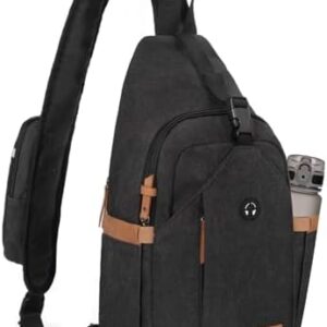 Sling Bag for Men, Crossbody Bag Men Anti Theft Crossbody Bag with Tunnel Lock Zipper Canvas Sling Backpack Travel