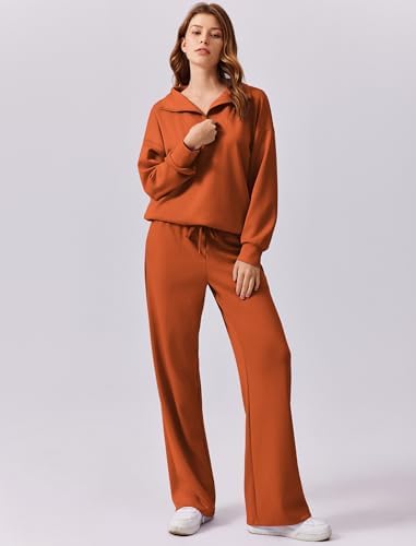 PINSPARK 2 Piece Sets for Women 2025 Fall Outfits Sweatsuit Oversized Sweatshirt Wide Leg Sweatpants Matching Set Tracksuit - Image 2