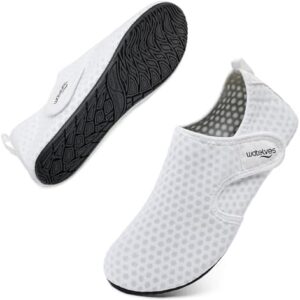 WateLves Water Shoes for Women Men Swim Beach Aqua Socks Quick Dry Barefoot House Slippers Travel Shoes with Adjustable Magic Tape for Pool Diving Boating Yoga Surf