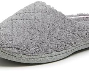Dearfoams Women's Memory Foam Washable Leslie Clog House Slipper with Wide Widths