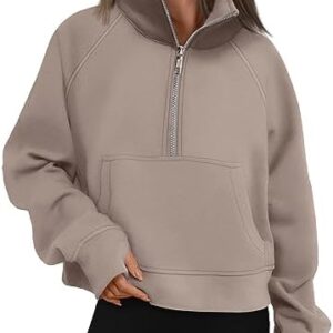 AUTOMET Womens Sweatshirts Half Zip Cropped Pullover Fleece Quarter Zipper Hoodies 2025 Fall Fashion Outfits Clothes