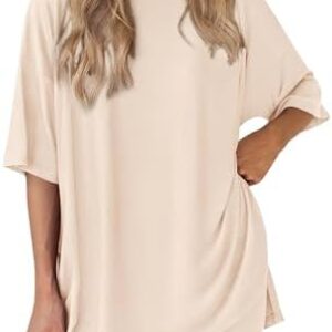 PRETTYGARDEN Women's Two Piece Lounge Set 2025 Summer Casual Oversized Shirts Biker Shorts Matching Airport Travel Outfit