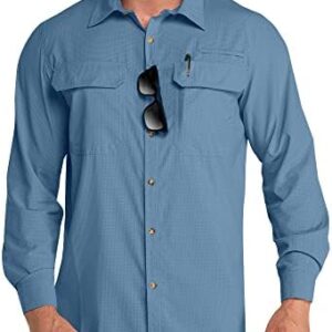 Outdoor Ventures Men's UPF 50+ UV Sun Protection Shirt, Long Sleeve Hiking Fishing Shirt Cooling Quick Dry for Safari Travel